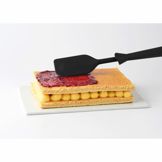 Mastrad standing silicone kitchen spatula, dough scraper, kitchen scraper, kitchen utensil, silicone, stainless steel, black, F19400