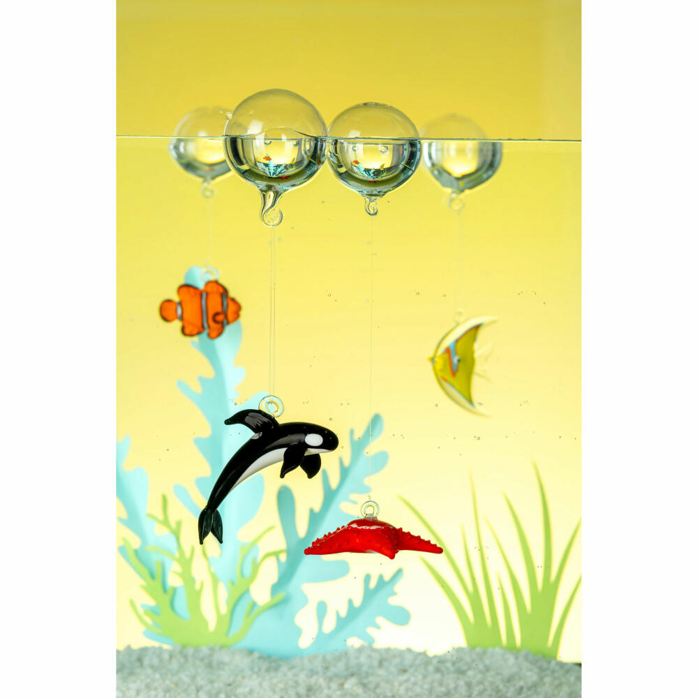 Leonardo Orca Mare, glass decoration, maritime, decoration, aquarium, underwater world, glass, black, 8 cm, 059062