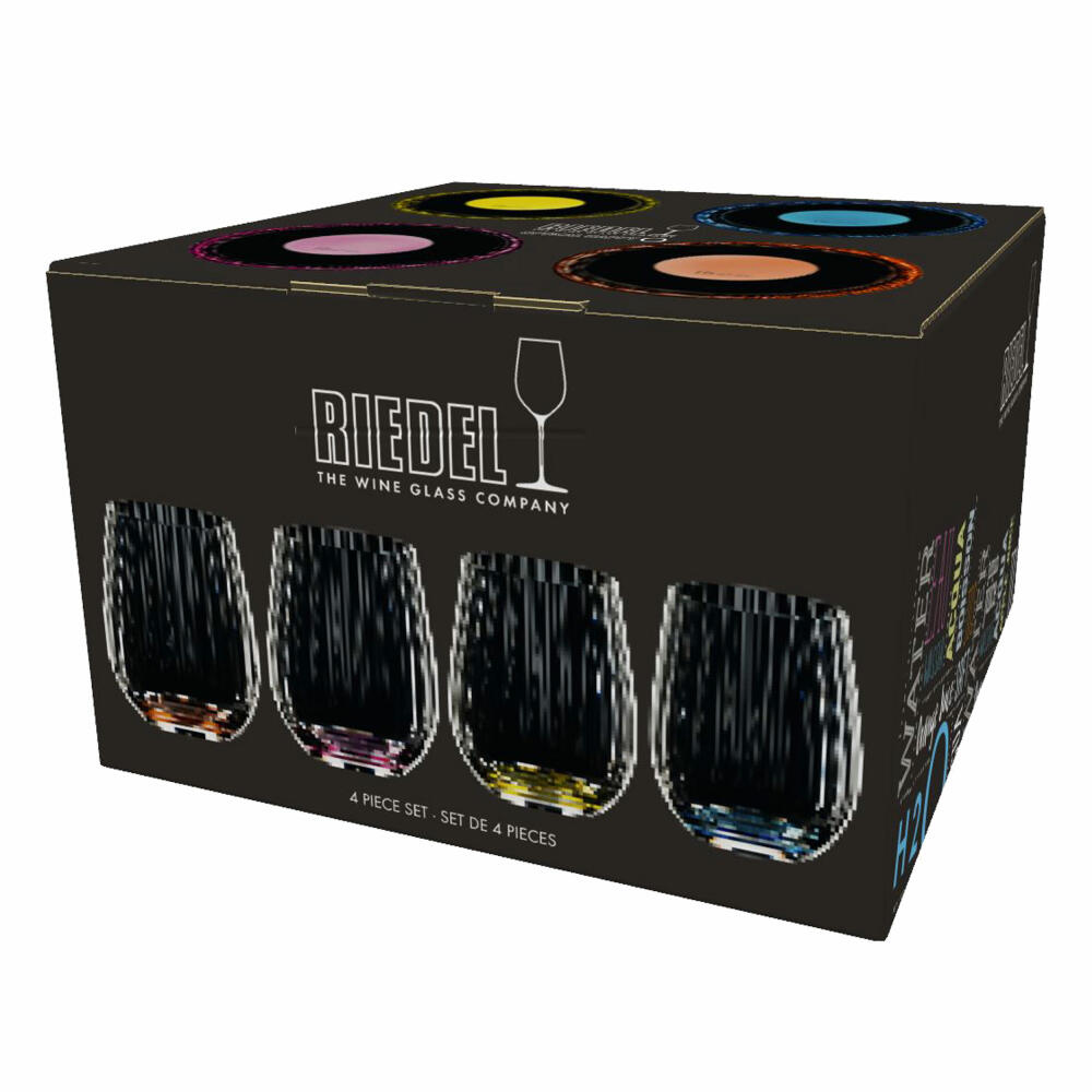 Riedel Tumbler Collection Optical Happy O Gläserset, 4er Set, Bunte Gläser, Glas, 344 ml, 5515/44