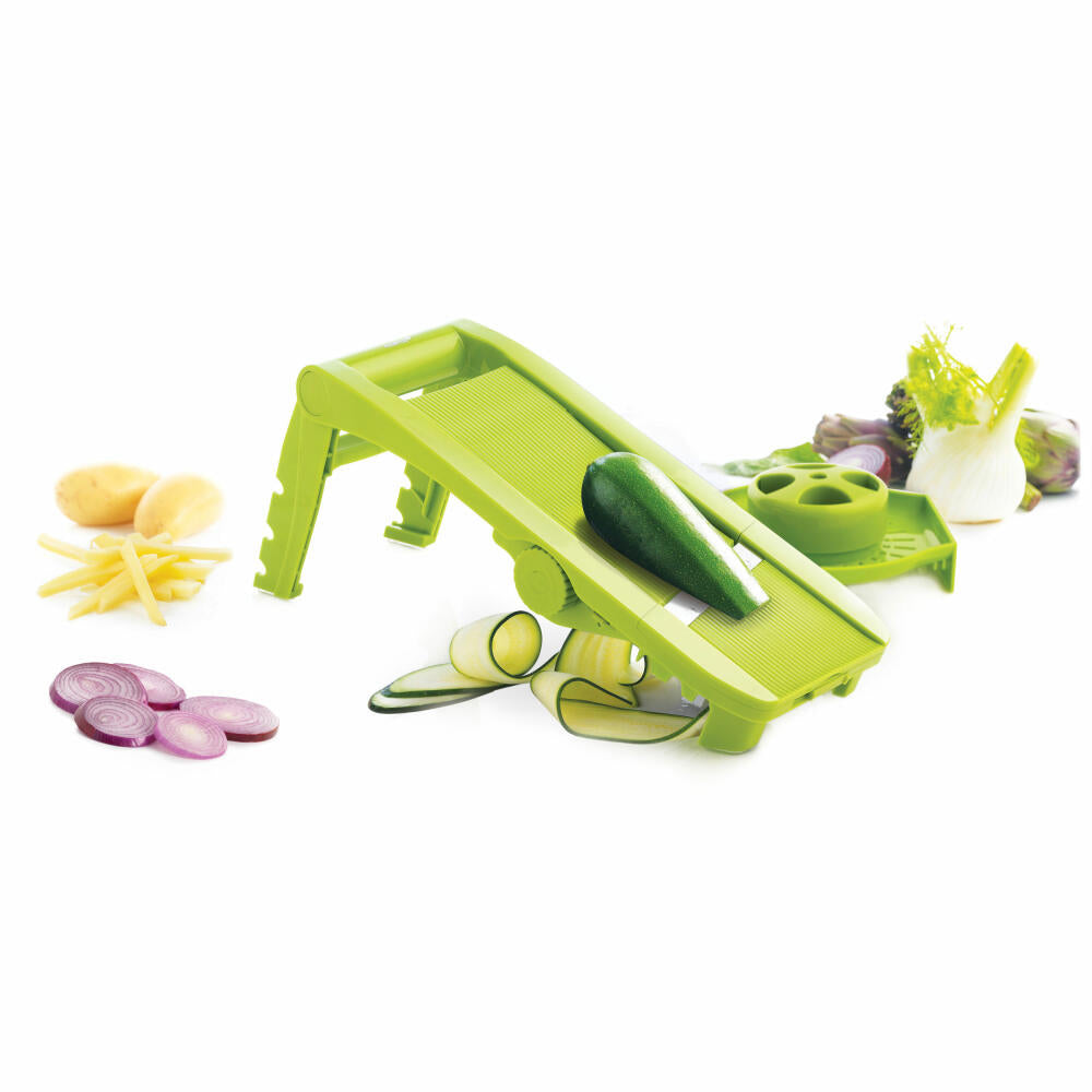 Mastrad Multi Peeler Mandoline, Vegetable Cutter, Kitchen Peeler, Slicer, Stainless Steel, Plastic, Green, F21008