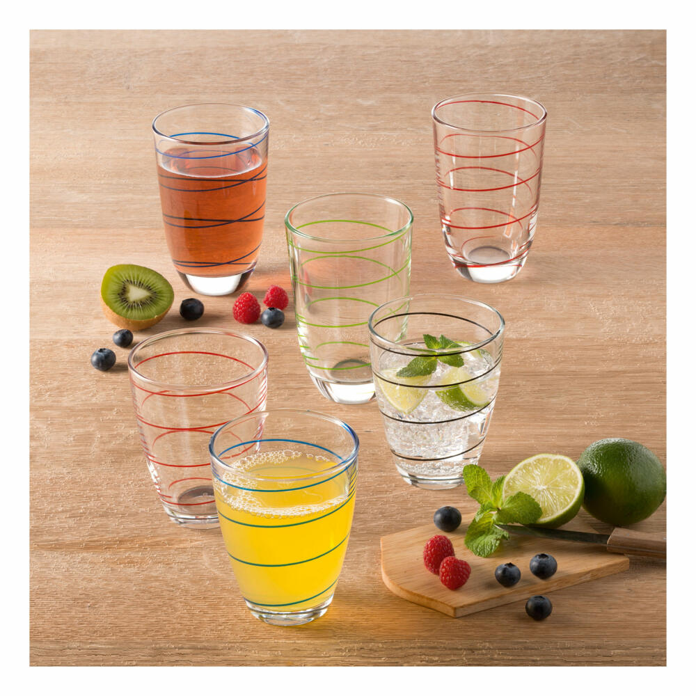 montana: :jolly Trinkglas, 6er Set, Wasserglas, Saftglas, Longdrinkglas, Wasser Glas, Grün, 290 ml, 057346