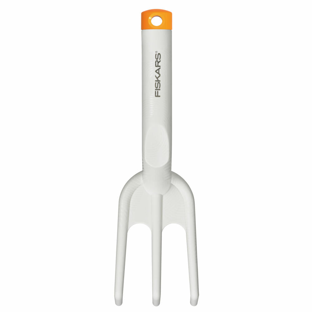 Fiskars Light Blumenrechen, Beetrechen, Blumenkralle, Glasfaserverstärkter Kunststoff, Weiß, Orange, 1027034