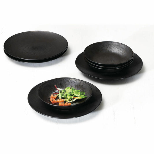 Ritzenhoff & Breker table service Kitwe, 8-piece, tableware set, service, stoneware, black, 271379
