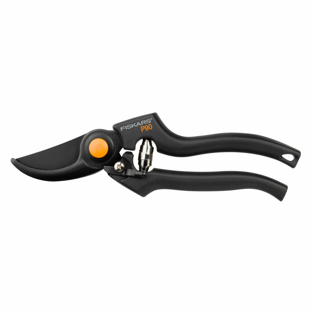 Fiskars Gartenschere Pro P90, Garten Schere, Outdoorschere, Gartenzubehör, Stahl, Schwarz / Orange, 22.5 cm, 1001530