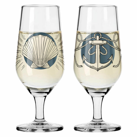Ritzenhoff Schnapsglas 2er-Set Brauchzeit 001, 002, Philip Harris, Kristallglas, 59 ml, 3871001