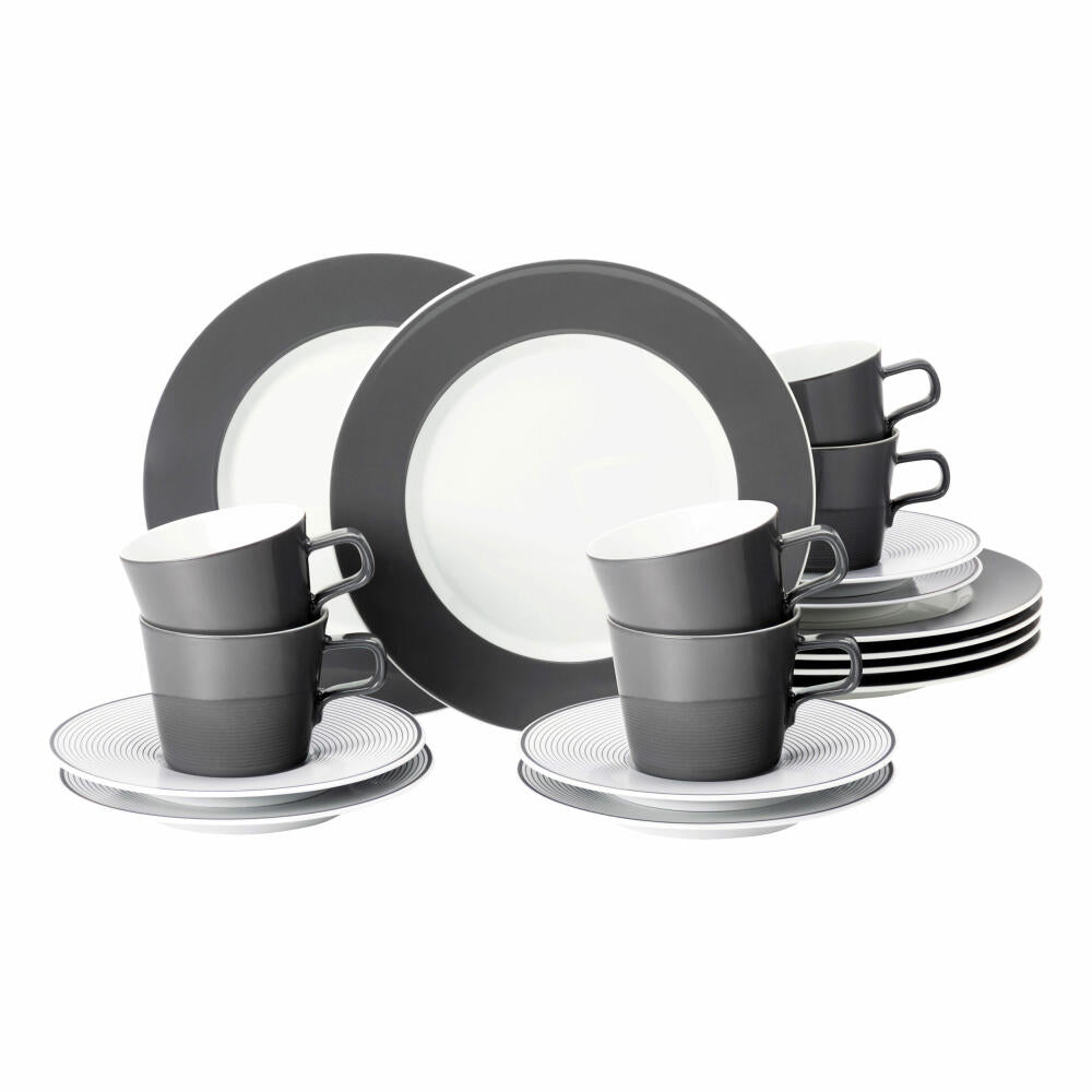 Seltmann Weiden No Limits Moments Kaffeeservice 18-tlg., Geschirr-Set, Porzellan, Anthrazit, 001.756439