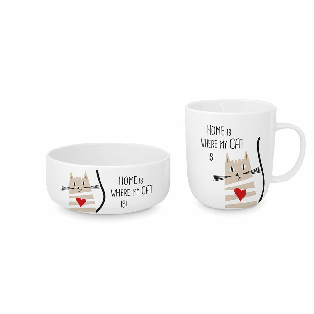 PPD Home Cat Set, 2-piece, food bowl, bowl, cup, coffee mug, New Bone China, 163901691