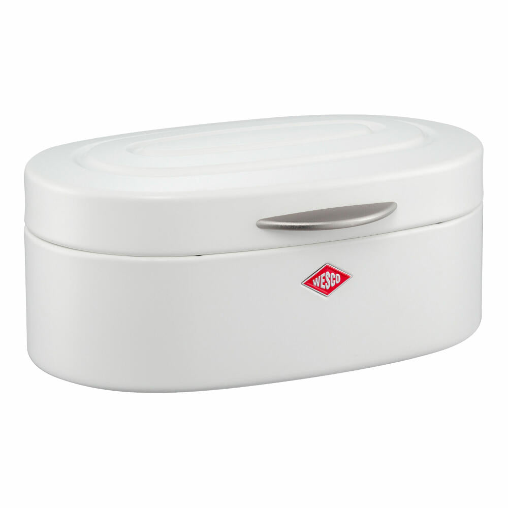 Wesco Single Elly Brotkasten, Brotbox, Brotbehälter, Aufbewahrung, Stahlblech, Metall, Weiß Matt, 236101-74