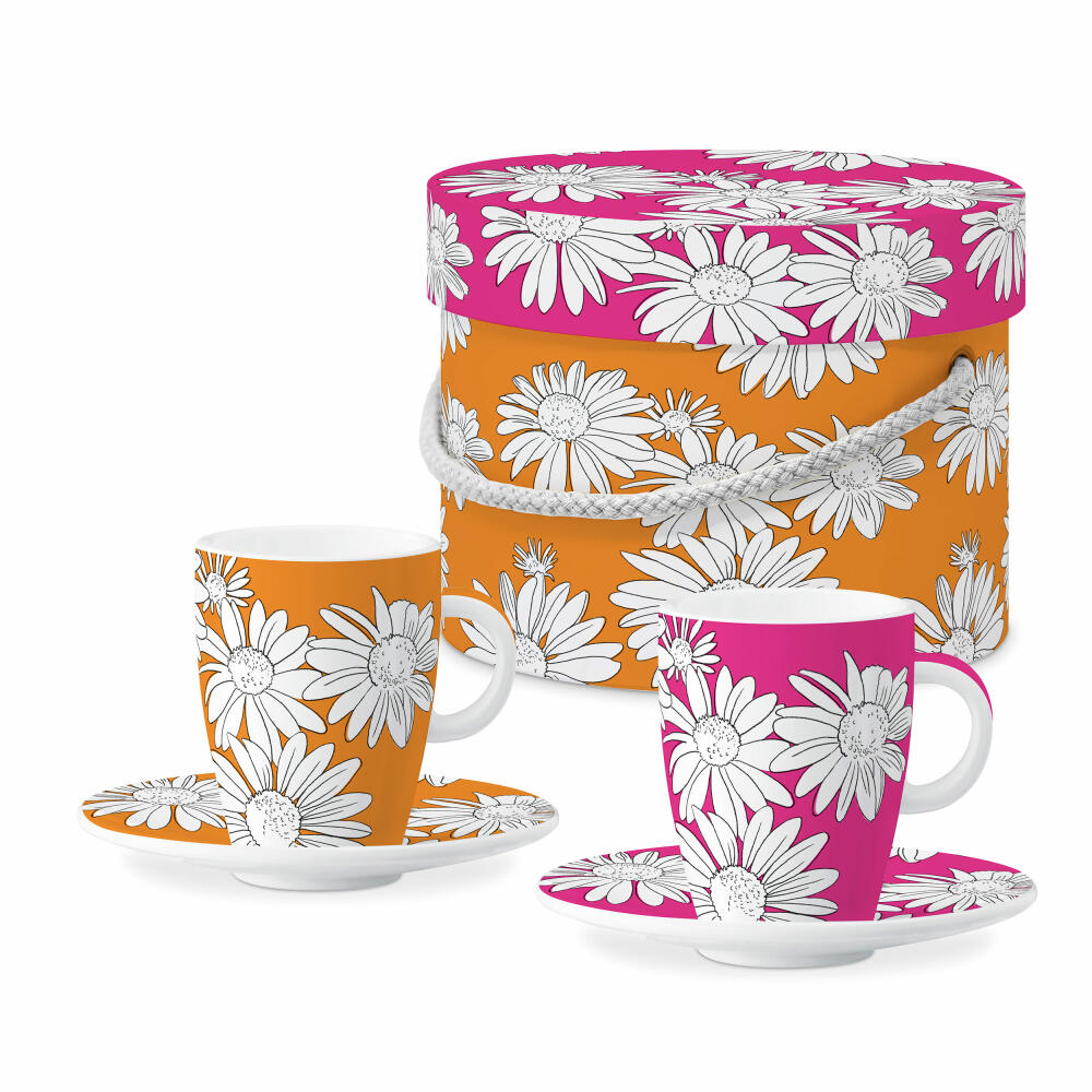 PPD Peggy pink and orange E-Cup, set of 2, espresso cup, espresso cup, in gift box, New Bone China, 80 ml, 162902342