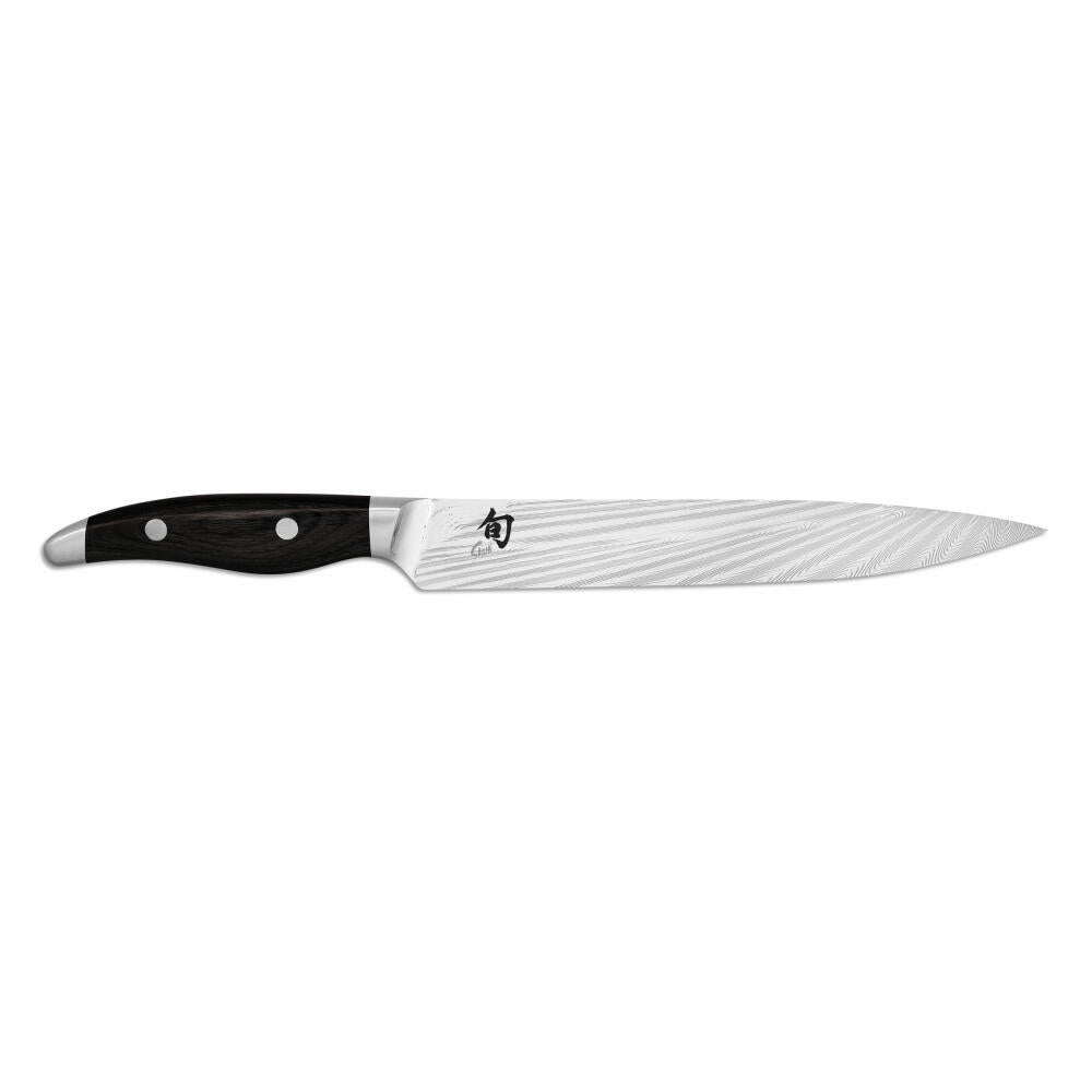 Kai ham knife Shun Nagare Black, dual-core steel, Pakka wood, blade length 23 cm, NDC-0704S