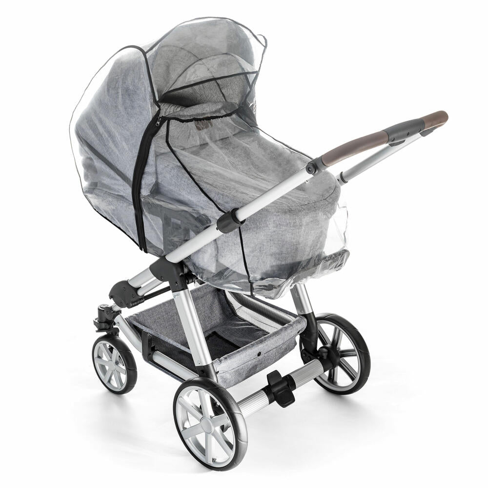 reer RainCover Classic+ Regenschutz für Kombi-Kinderwagen mit Reißverschluss, Regenverdeck, Regenhaube, 84069
