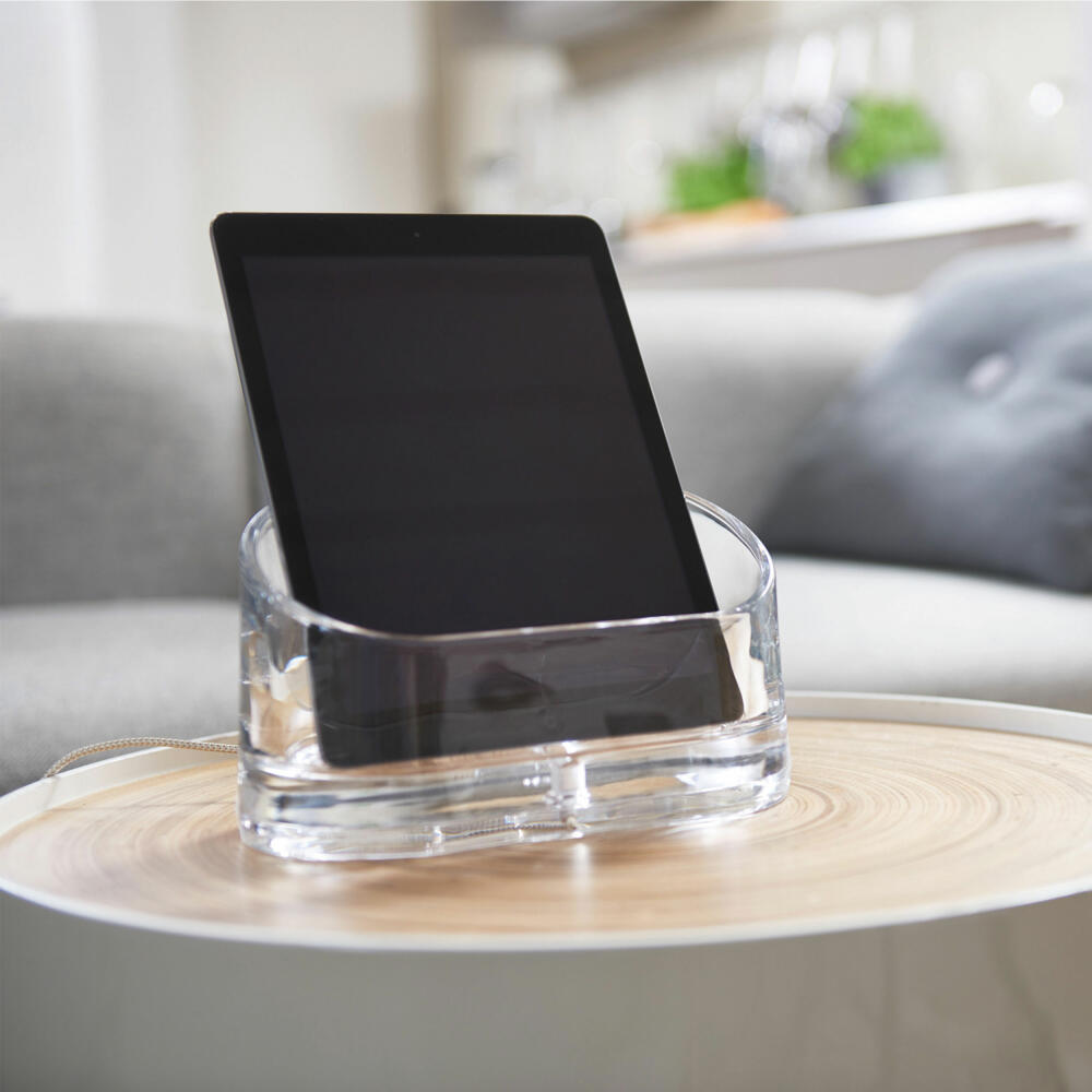 Leonardo Pronto Akustikablage, Smartphone Ablage, Tablet Halter, Schreibtisch Organizer, Glas, 22 cm, 029648