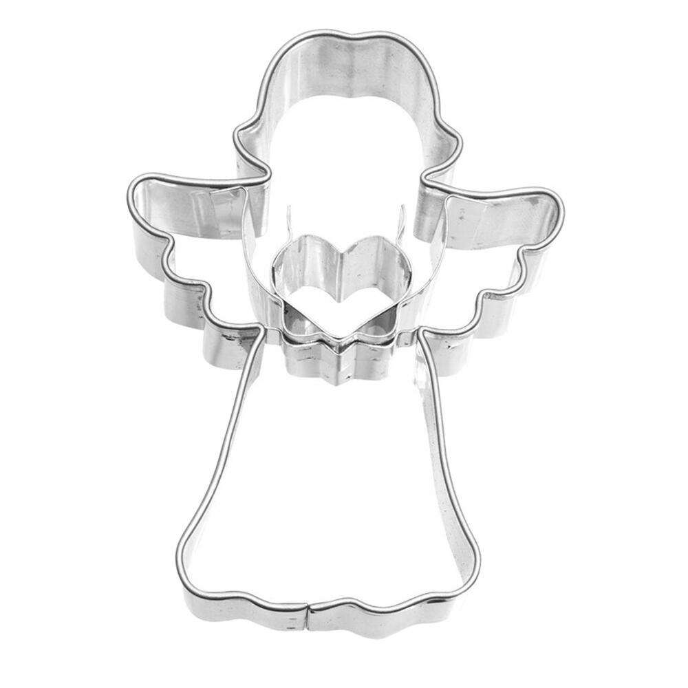 Birkmann cookie cutter angel with heart, cookie cutter, cookie mold, biscuit, cookies, stainless steel, 7 cm, 191372