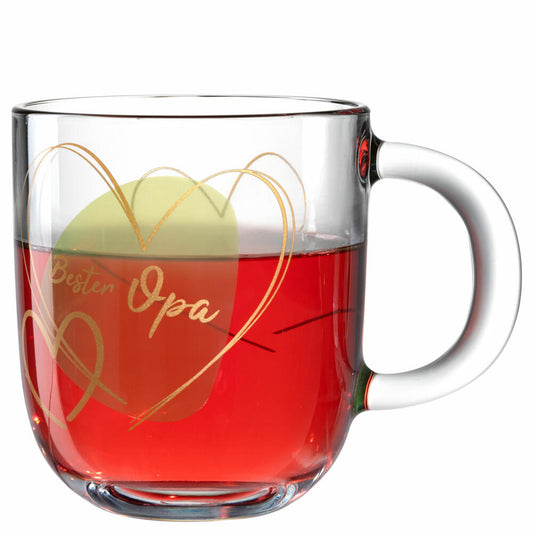 Leonardo Tasse Emozione Bester Opa, Henkelbecher, Kalk-Natron-Glas, Grün, 400 ml, 033227