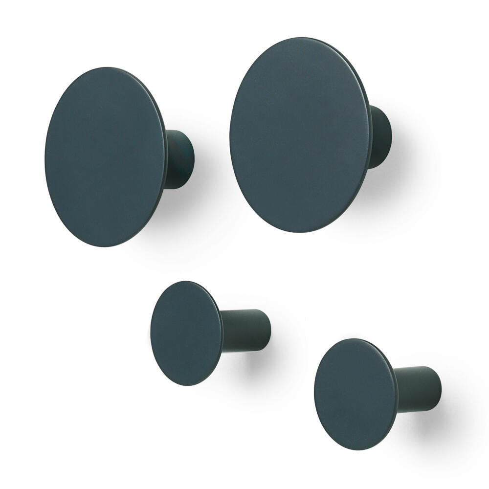 Blomus PONTO Set 4 wall hooks, hooks, coat hooks, polystone, gunmetal, 65800