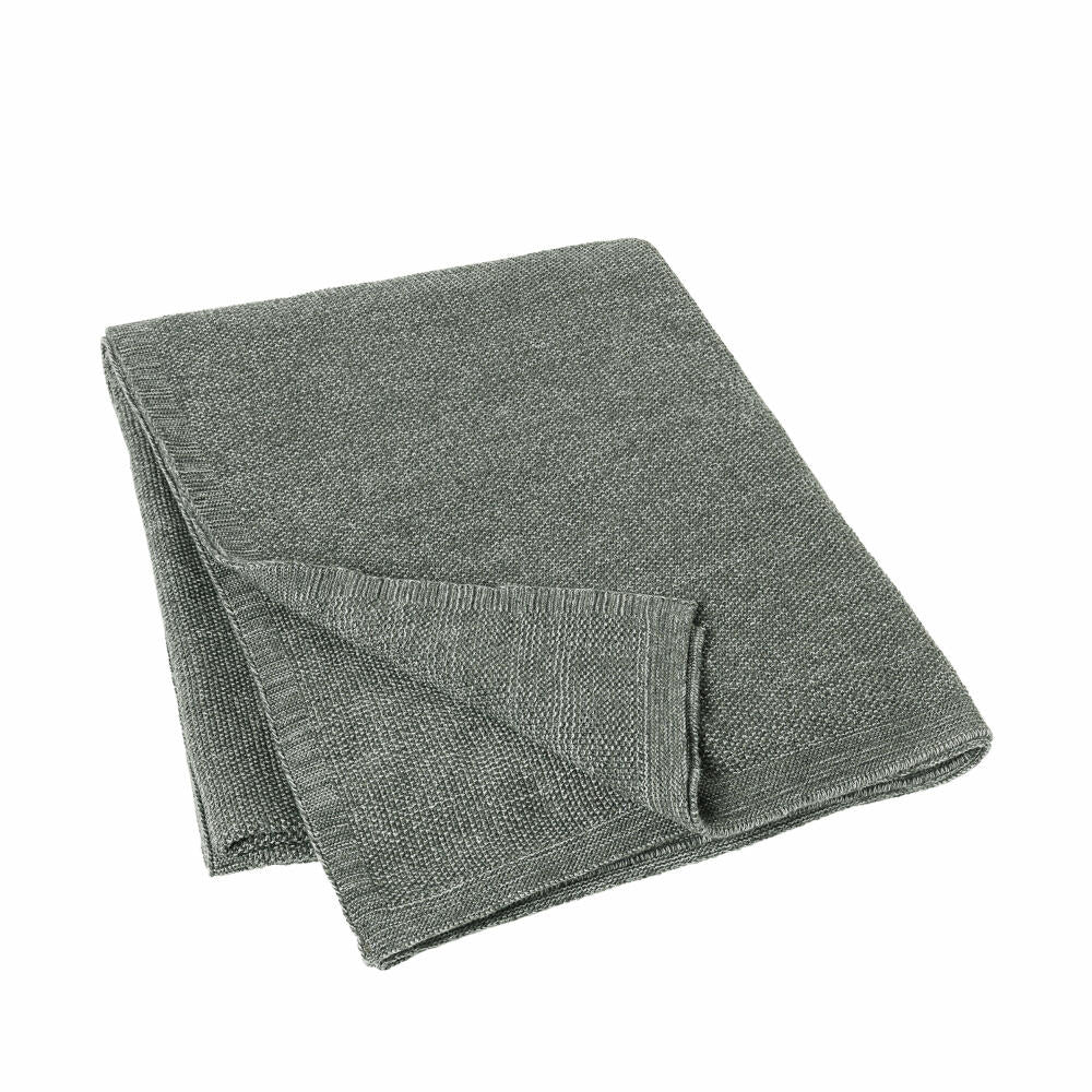 Blomus FLEXA blanket, sofa blanket, living blanket, cotton, agave green melange, 175 x 120 cm, 65850