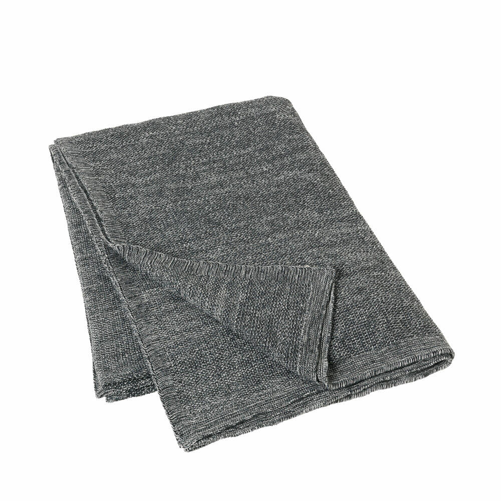 Blomus FLEXA blanket, sofa blanket, living blanket, cotton, gunmetal melange, 175 x 120 cm, 65848