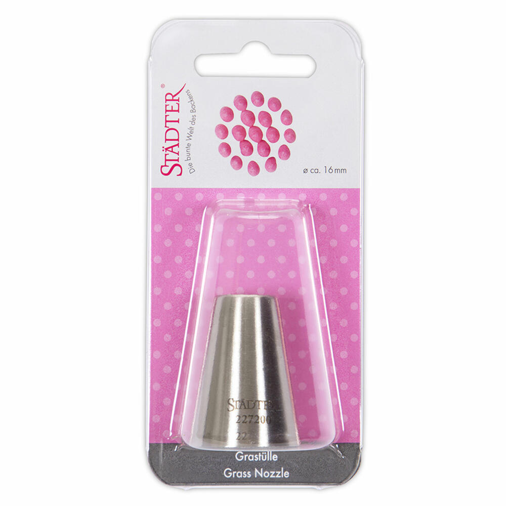 Städter Fine Line grass nozzle, piping nozzle, decorating nozzle, baking accessory, stainless steel, 19 x 1.5 mm, 227200
