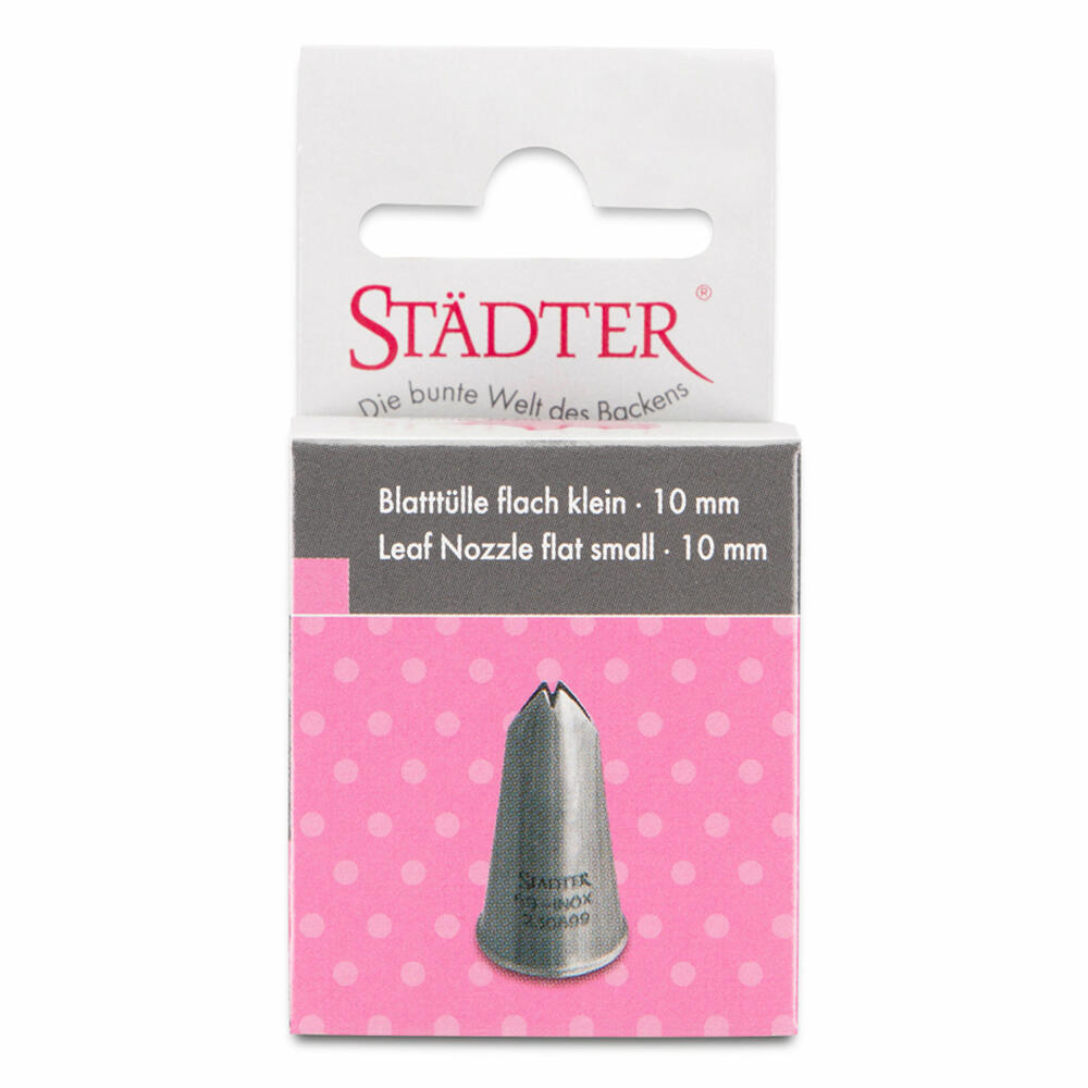 Städter Fine Line Leaf Nozzle #69 Small, Piping Nozzle, Decorating Nozzle, Baking Accessory, Stainless Steel, 10 mm, 230699