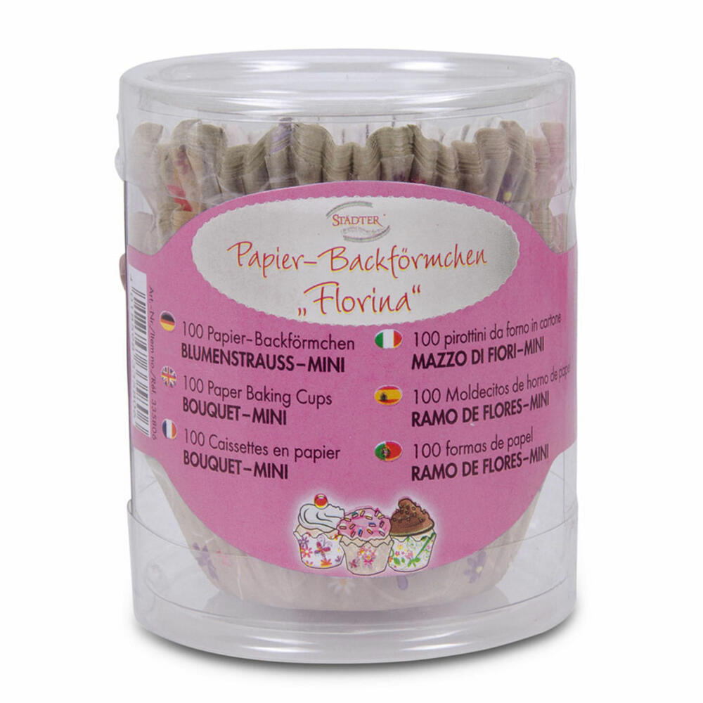 Städter Paper Baking Cups Bouquet Mini, 100 Pieces, Paper Cups, Baking Pan, Muffin Cups, Paper, 335806