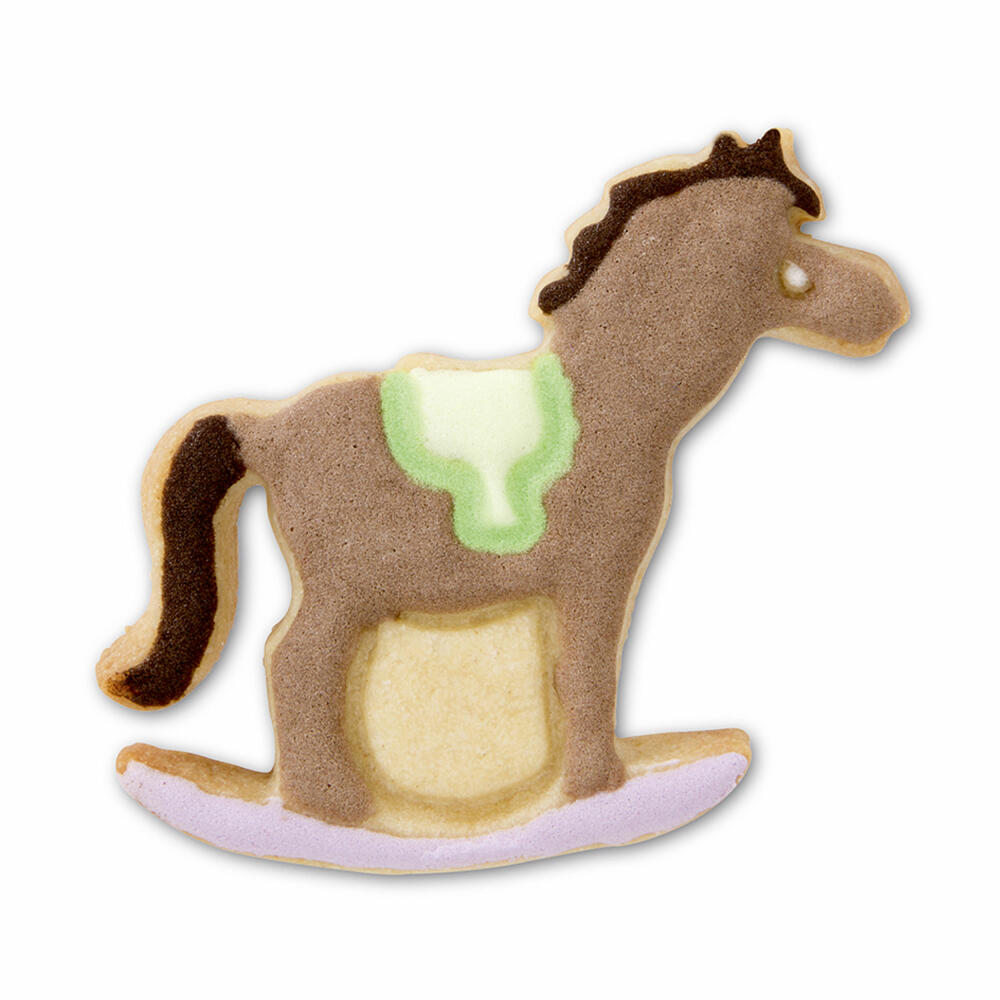 Städter Präge-Ausstecher Schaukelpferd, Ausstechform, Plätzchenform, Keks, Plätzchen, Edelstahl, 7 cm, 047075