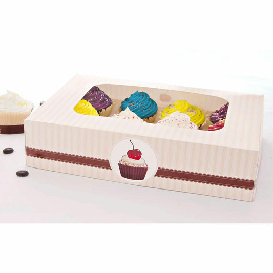 Städter muffin and cupcake box coffee house, for 12 muffins, transport box, muffin box, cupcake, cardboard, 33 x 16.5 x 7.5 cm, 336124