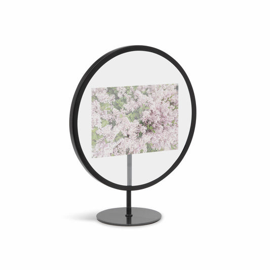 Umbra picture frame Infinity round, photo frame for standing or hanging, steel, glass, black, 10 x 15 cm, 1012271-040