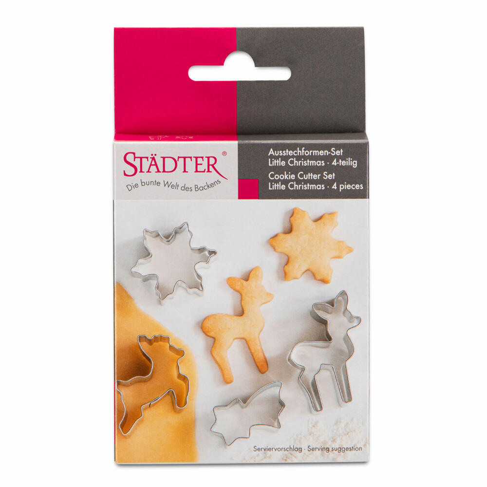 Städter cookie cutter Little Christmas, 4-piece, cookie cutter, cookie mold, biscuit, cookies, stainless steel, 004627