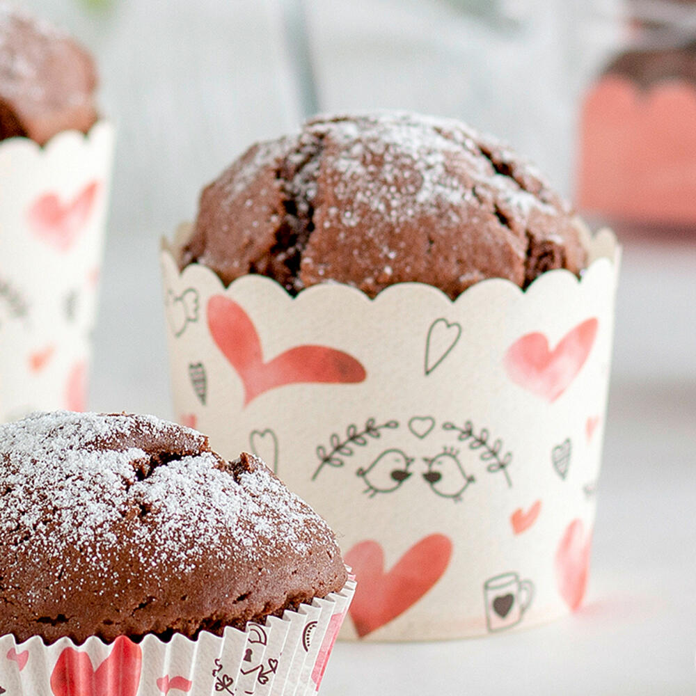 Städter cupcake baking pan Sweet Love Maxi, 12 pieces, paper cups, baking cups, paper baking cups, paper, 337459