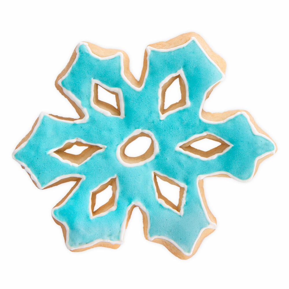 Städter ice crystal cookie cutter with crystal cutouts, cookie cutter, biscuit cutter, biscuit, stainless steel, Ø 8 x 2.5 cm, 175204