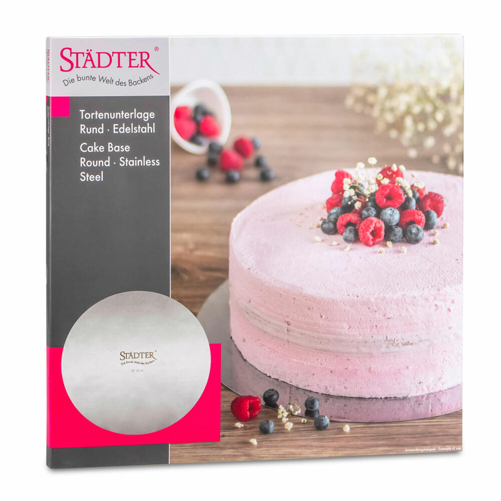 Städter cake base round, cake saver, cake lifter, cake base, lifter, stainless steel, Ø 32 cm, 491083