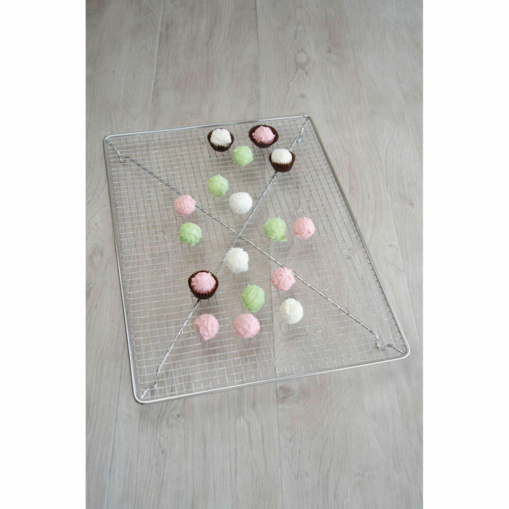 Städter Tortengitter Trüffelgitter Fein, mit Füßen, Kühlgitter, Kuchengitter, Auskühlgitter, Kuchenrost, Edelstahl, 45 x 32 cm, 464193