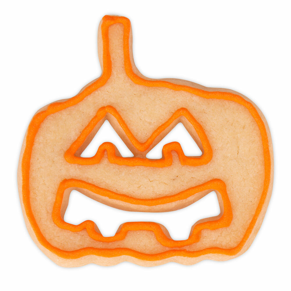 Städter Präge-Ausstecher Kürbis mit Gesicht / Halloweenkürbis, Ausstechform, Plätzchenform, Keks, Plätzchen, Edelstahl, 6.5 cm, 119147