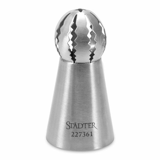 Städter Fine Line cloud nozzle, serrated, piping nozzle, decorating nozzle, baking accessory, stainless steel, 22 mm / H 20 mm, 227361