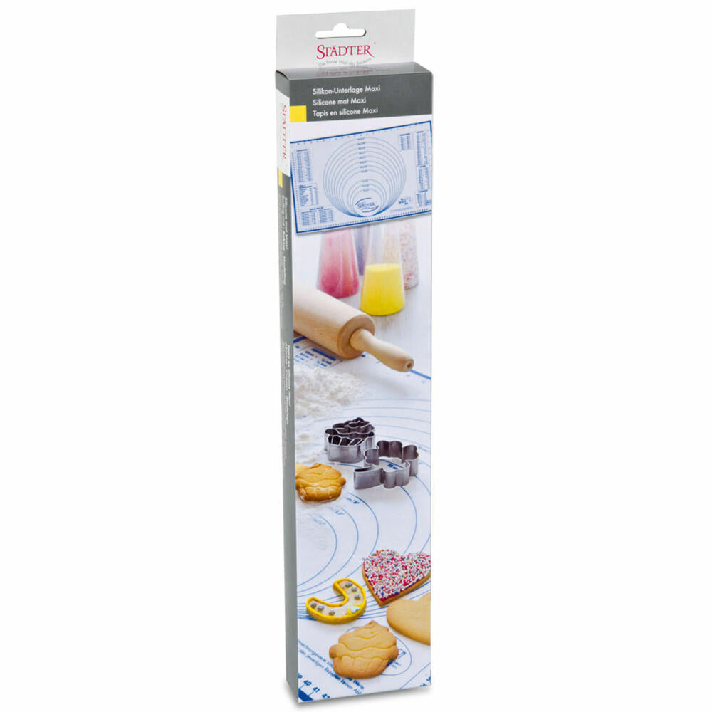 Städter silicone mat Maxi, baking mat, dough mat, baking mat, modeling, fondant, silicone, white, 60 x 40 cm256972