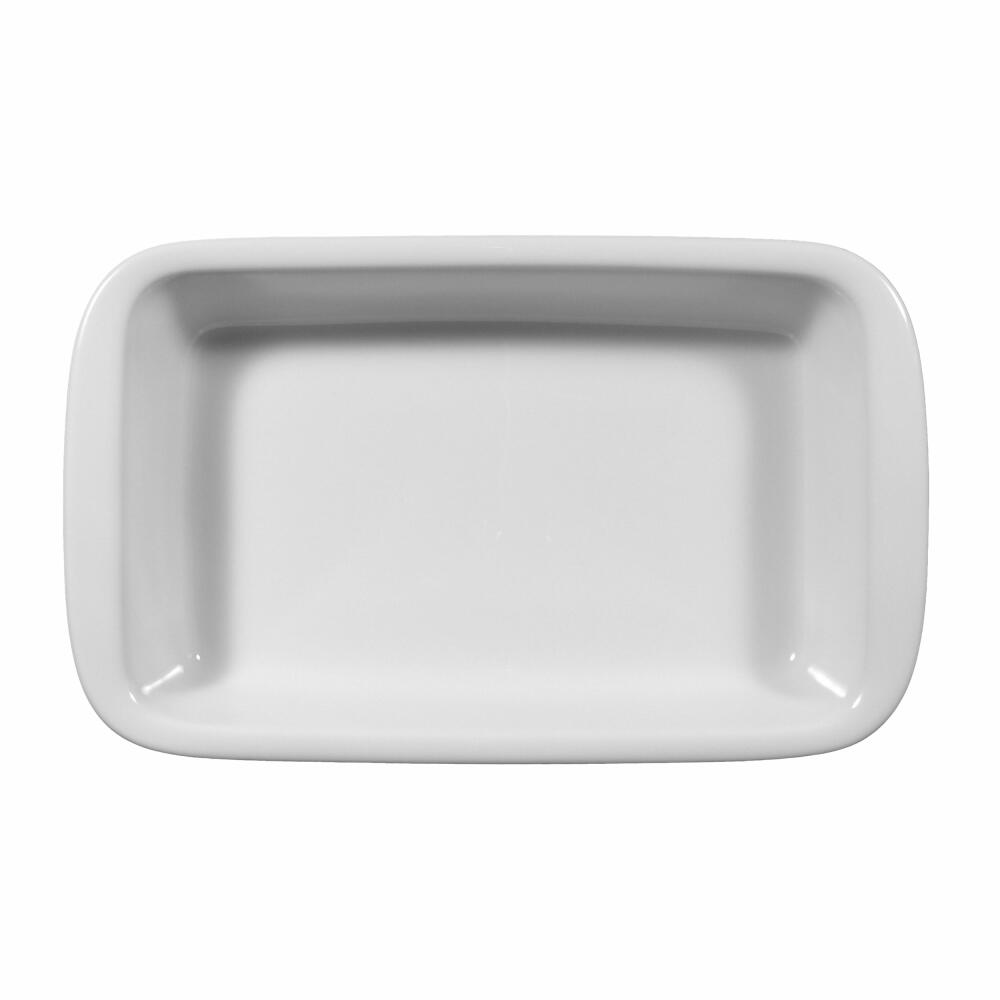 Seltmann Weiden Lukullus Auflaufform Eckig, Ofenform, Backform, Porzellan, Weiß, 30 cm, 001.103733