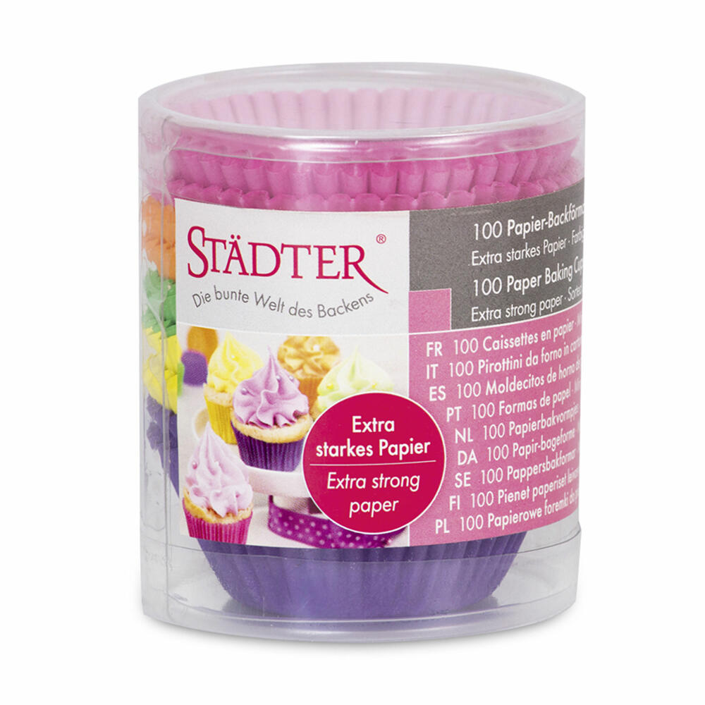 Städter Paper Baking Cups Colorful Mini, 100 pieces, paper cups, baking pan, muffin cups, paper, 335479