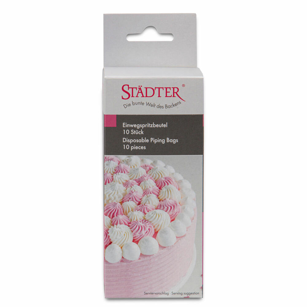 Städter disposable piping bag, 10 pieces, piping bag, baking accessories, decoration, disposable piping bag, 35 cm, 247222