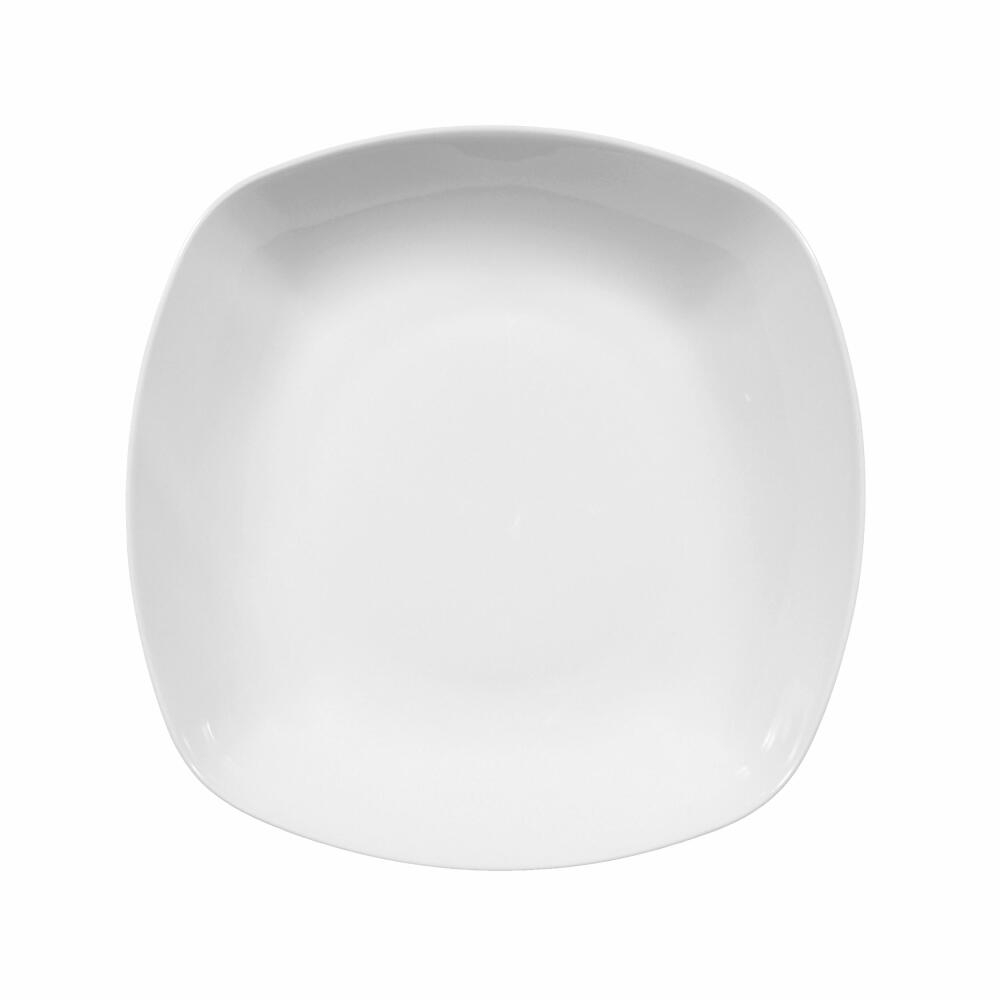 Seltmann Weiden Lido Plate Deep Square, Soup Plate, Dinner Plate, Porcelain, White, 21 cm, 001.199045
