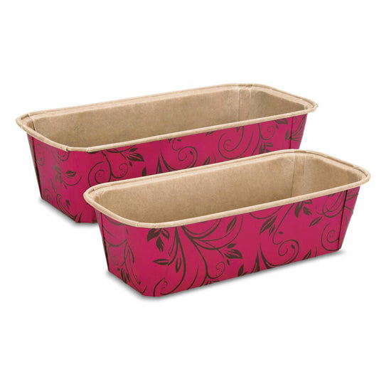 Städter Papier-Backform Kastenform Mini, 6 Stück, Papierförmchen, Papierbackförmchen, Kuchenform, Rot, 17.5 x 7 cm, 903715