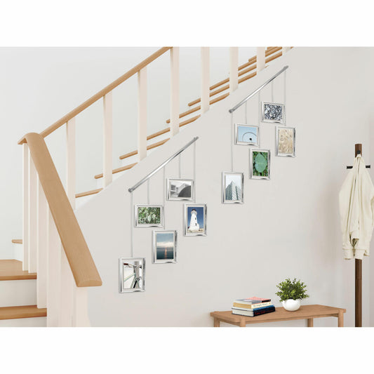 Umbra Bilderrahmen Exhibit, Foto Collage, Bilderrahmen Set, 5 Photos, Glas, Edelstahl, Chrom, 1013426-158