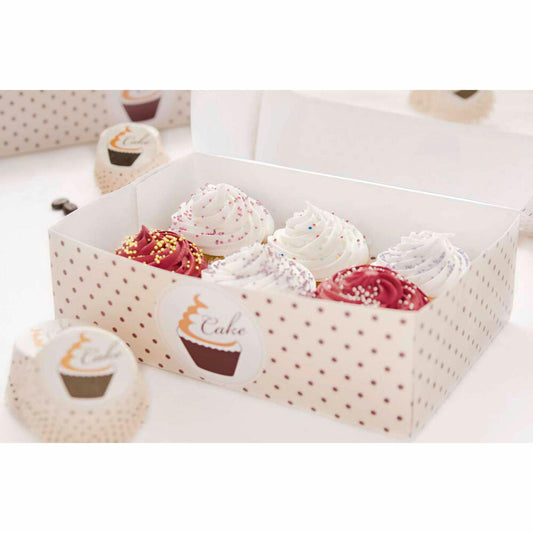 Städter muffin and cupcake box Swing, set of 2, for 6 muffins, transport box, muffin box, cupcake, cardboard, 24 x 16.5 x 7.5 cm, 336025