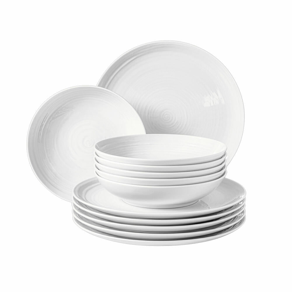 Seltmann Weiden Terra dinner service, 12-piece, dinner service, dinner service, tableware set, porcelain, white, 001.766191
