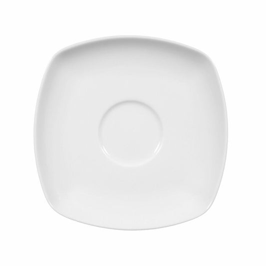 Seltmann Weiden Lido Untertasse Eckig, Unterteller, Porzellan, Weiß, 14.6 cm, 001.204069