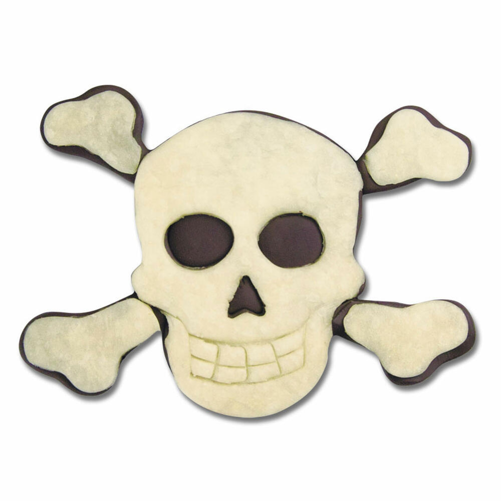 Städter Präge-Ausstecher Totenkopf, Ausstechform, Plätzchenform, Keks, Plätzchen, Edelstahl, 9 cm, 199552
