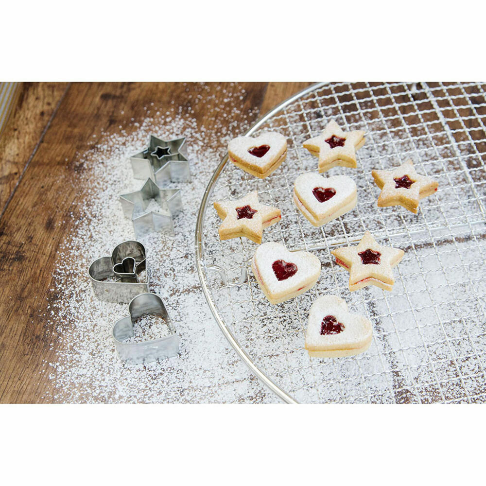 Städter cookie cutter star in star, cookie cutter, cookie mold, biscuit, cookies, stainless steel, 4 cm, 050167