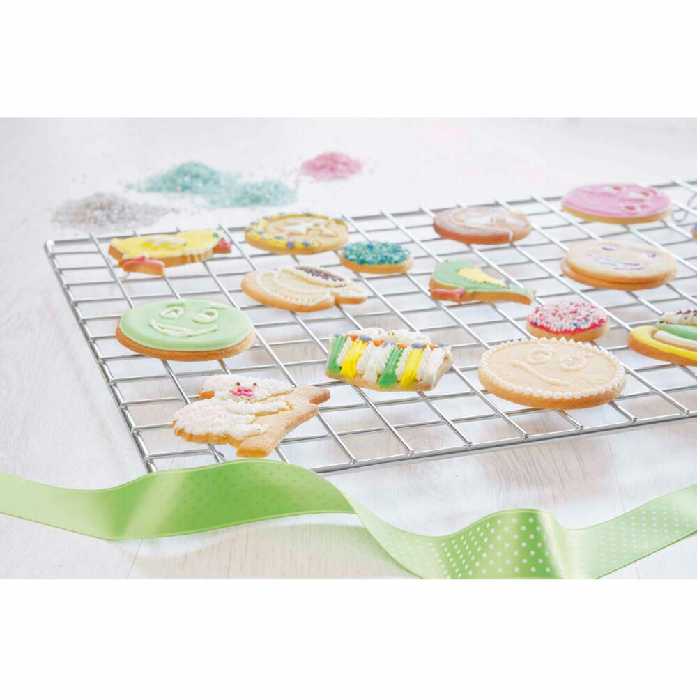 Städter Tortengitter Kühlgitter Rechteckig, mit Füßen, Kuchengitter, Auskühlgitter, Kuchenrost, Metall, 45 x 32 cm, 464056