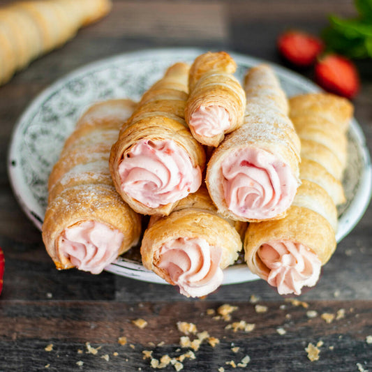 Städter Schillerlocken, set of 6, cream roll, baking pan, croissant, Schillerlocken form, stainless steel, 14 cm x Ø 3.5 cm, 425118