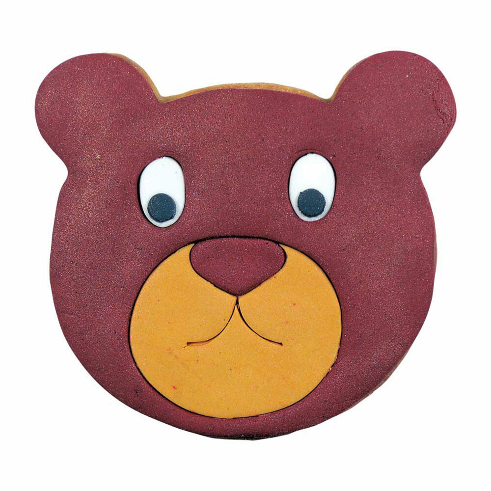 Städter Präge-Ausstecher Teddygesicht, Ausstechform, Plätzchenform, Keks, Plätzchen, Edelstahl, 11.5 cm, 040137