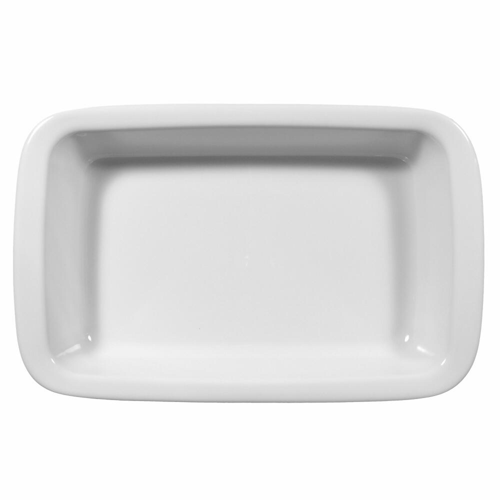 Seltmann Weiden Lukullus Auflaufform Eckig, Ofenform, Backform, Porzellan, Weiß, 38 cm, 001.104127